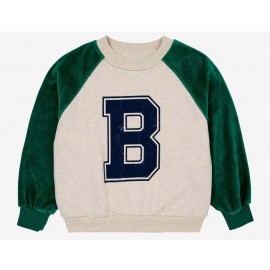 Children‘s sweater 23 girls' sleeves color matching letters plus velvet pullover velvet trousers suit in autumn and winter