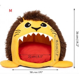 Cute Lion Cat Bed Cartoon Dog House Removable Washable Cushion Soft Pet Bed Mat for Small Dogs Cat Small Animals Dog Supplies