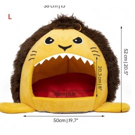 Cute Lion Cat Bed Cartoon Dog House Removable Washable Cushion Soft Pet Bed Mat for Small Dogs Cat Small Animals Dog Supplies