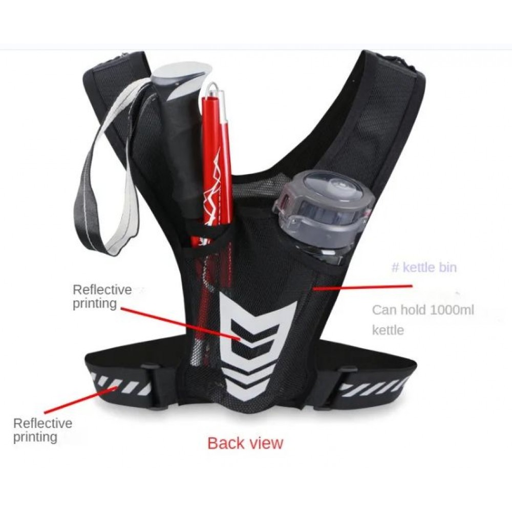 Reflective Running Backpack Universal Lightweight Sport Running Vest Mobile Phone Cards Bag For Jogging Fitness Male Female Vest