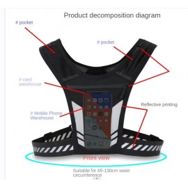 Reflective Running Backpack Universal Lightweight Sport Running Vest Mobile Phone Cards Bag For Jogging Fitness Male Female Vest